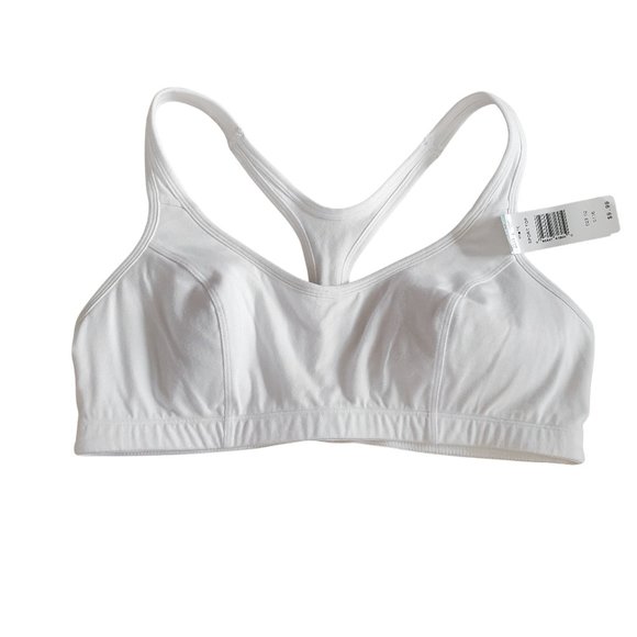 NWT Hanes White Sports Bra 38B G377 - Picture 1 of 9